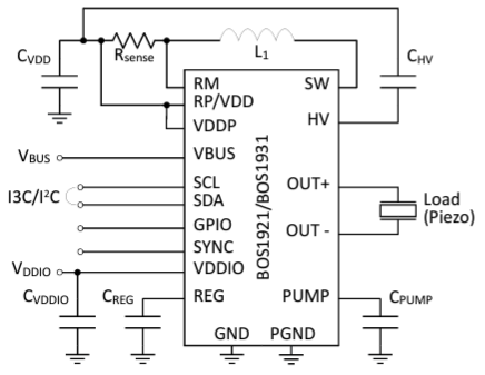 Schematic - Boréas Technologies BOS1931 High-Efficiency Piezo Driver